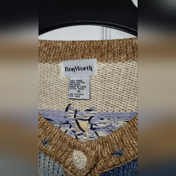 Vintage 90s Flower Bon Worth Cardigan Sweater - Picture 3 of 11